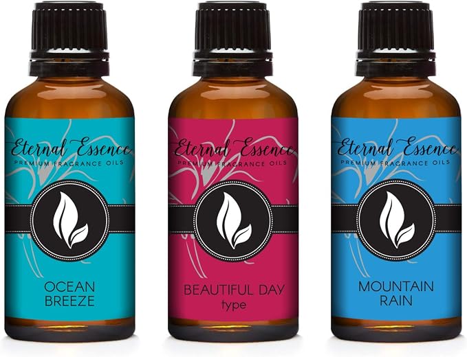 30ML - Trio (3) - Ocean Breeze, Beautiful Day Type & Mountain Rain - Premium Fragrance Oil Trio - 30ML