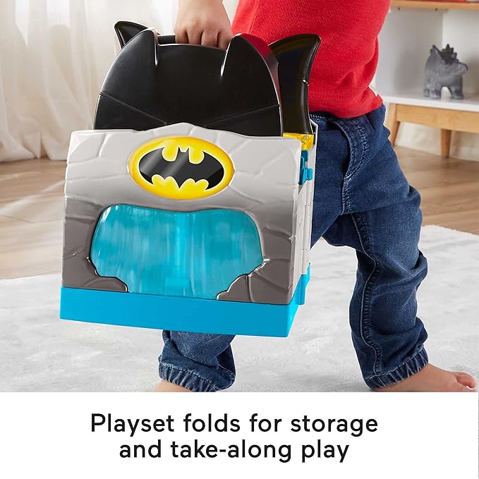DC Super Friends Fisher-Price Little People Toddler Toy Deluxe Batcave Playset with Batman Figure for Pretend Play Ages 18+ Months (Amazon Exclusive)