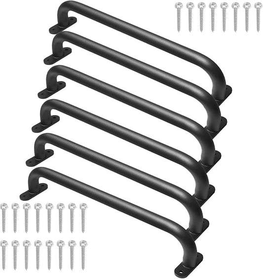 17 Inch Black Playground Accessories Handles Metal Pack of 6- Playset Handles, Swing Sets Attachment Grab Bars, Kids Hand Grips Monkey Bar for Playhouse, Treehouse, Jungle Gym