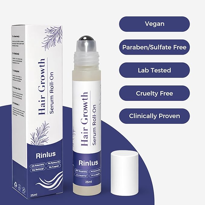 Hair Growth Serum Roll On,3% Rosemary, 6% Batana oil,3% Redensyl & 2% Anagain| No-Rinse, Fast-Absorbing | For Thinning Hair & All Hair Men & Women (2 Pcs)