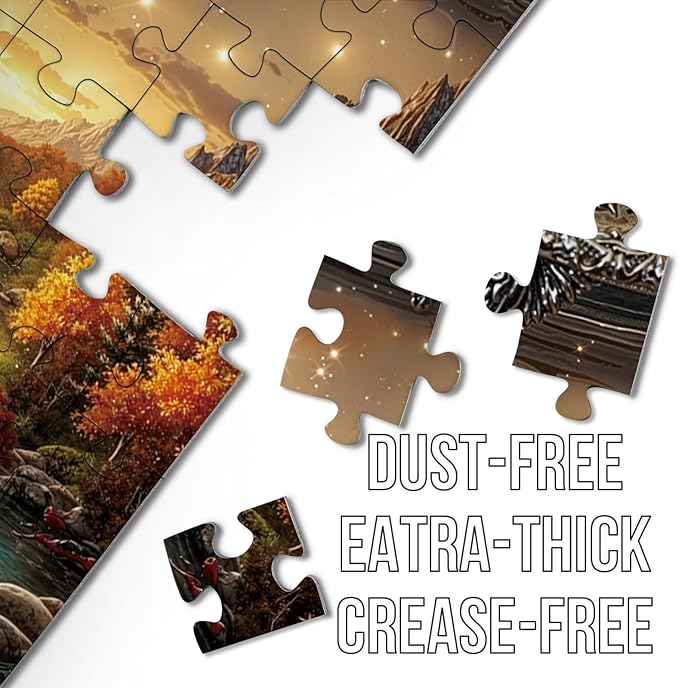 Autumn Puzzle 1000 Pieces Fall Kettle Landscape Puzzles for Adults 1000 Pieces Nature, Beautiful Autumn Scenic Art Jigsaw Puzzles, Pretty Plant Forest Aesthetic Puzzle