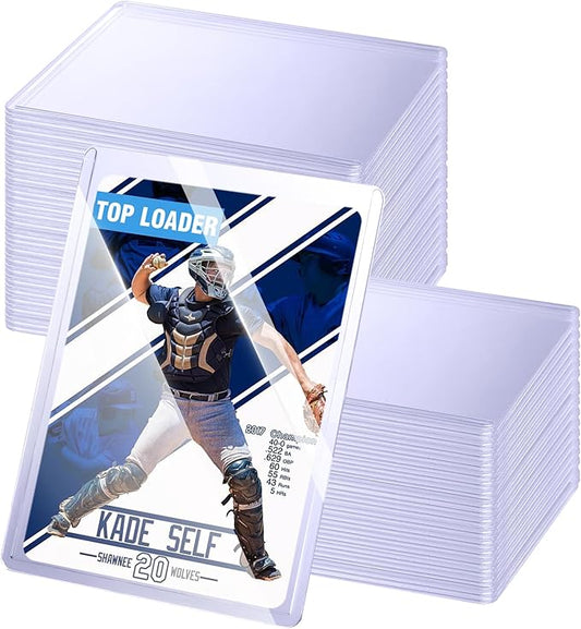 32ct Topload for Cards, JIQEZNL 35pt Hard Card Sleeves, 3" x 4" Card Sleeves Hard Plastic, Card Sleeve for Trading Cards, Rigid Pokemon Card Protectors Hard Plastic for MTG, Yugioh, Baseball, Sports