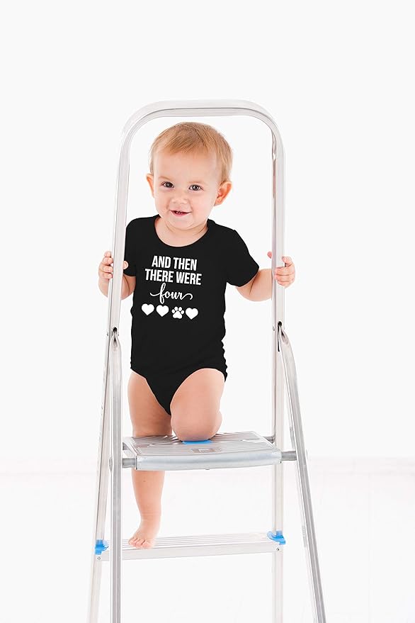 AW Fashions And Then There Were Four Baby Bodysuit Cute Newborn Boy Outfit Funny Baby Romper Girl Clothes