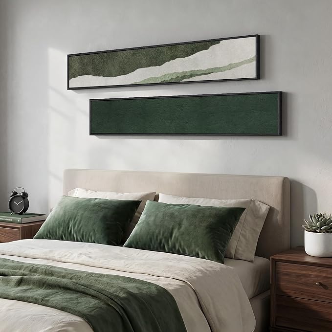 Framed Green White Vertical Abstract Wall Art Decor for Hallway, 2 Piece | Long narrow, Canvas prints, Abstract pictures, Green white, Vertical, Minimalist artwork, Living room, Entryway wall decor