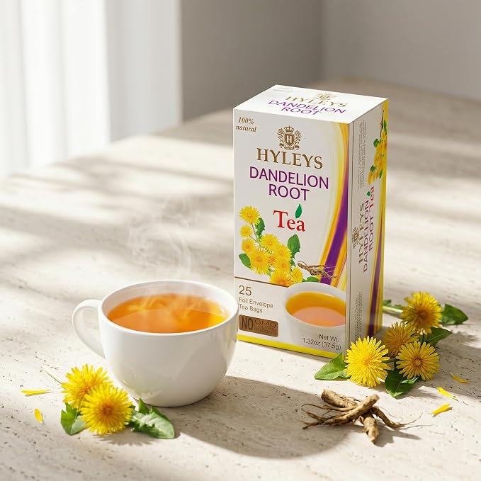 Hyleys Dandelion Root & Green Tea with Milk Thistle and Licorice Root - Herbal Detox Blend - 25 Tea Bags (12 Pack - 300 Tea Bags Total)