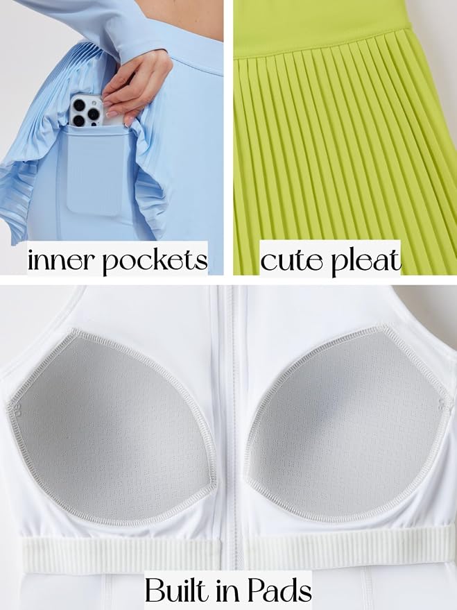 AFZ Pleated Tennis Outfits Woman Polo Athletic Dresses Golf Clothes Athleisure Sets with Shorts