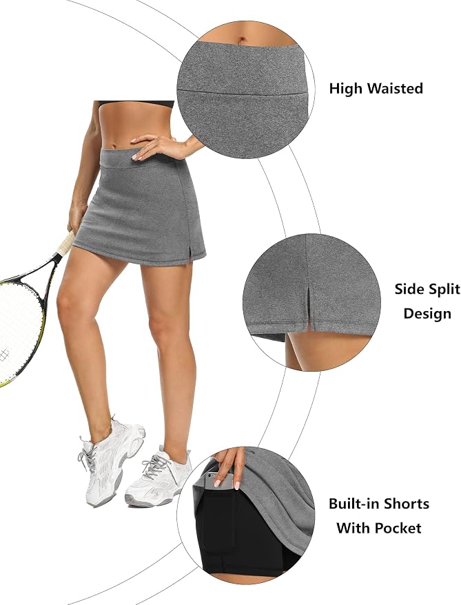 LouKeith Tennis Skirts for Women Golf Athletic Activewear Skorts Mini Summer Workout Running Shorts with Pockets