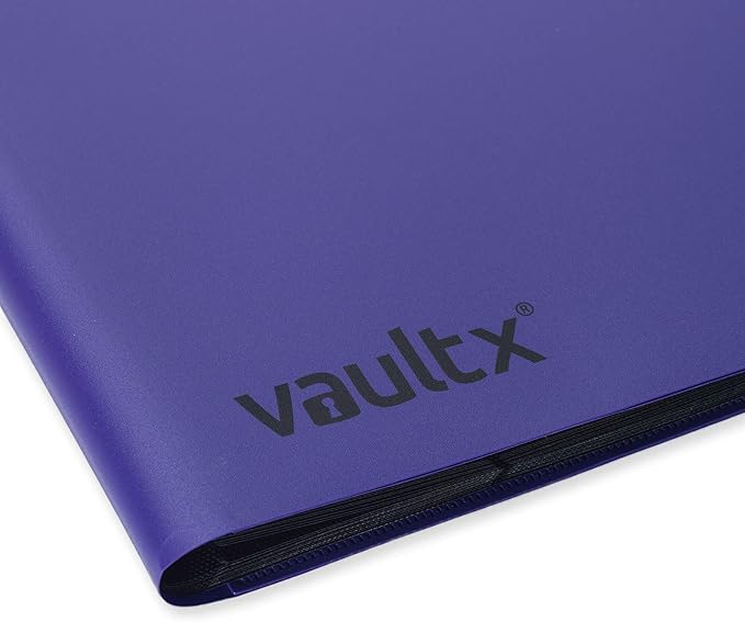 Vault X 9 Pocket Standard Strap Binder, Holds 360 Trading Cards in 20 Side-Loading Pages (Purple)