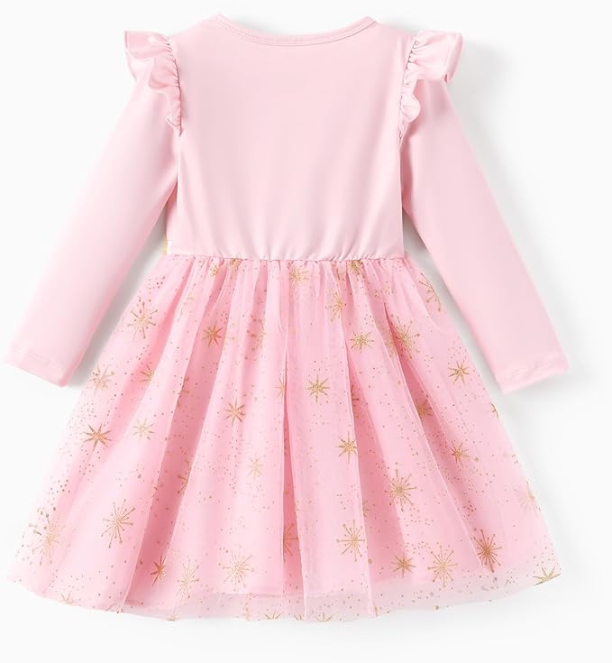 Disney Princess Frozen Minnie Mouse Dress Girls Sparkle Ruffle Tulle Tutu Birthday Party Fall Outfits Clothes Baby to Toddler
