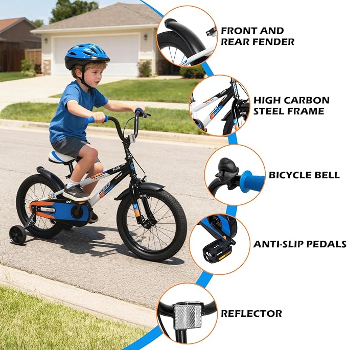 WEIZE Kids Bike,14 16 20 Inch Children Bicycle for Boys Girls Ages 3-12 Years Old, Rider Height 32-60 Inch, Coaster Brake, Multiple Color Options