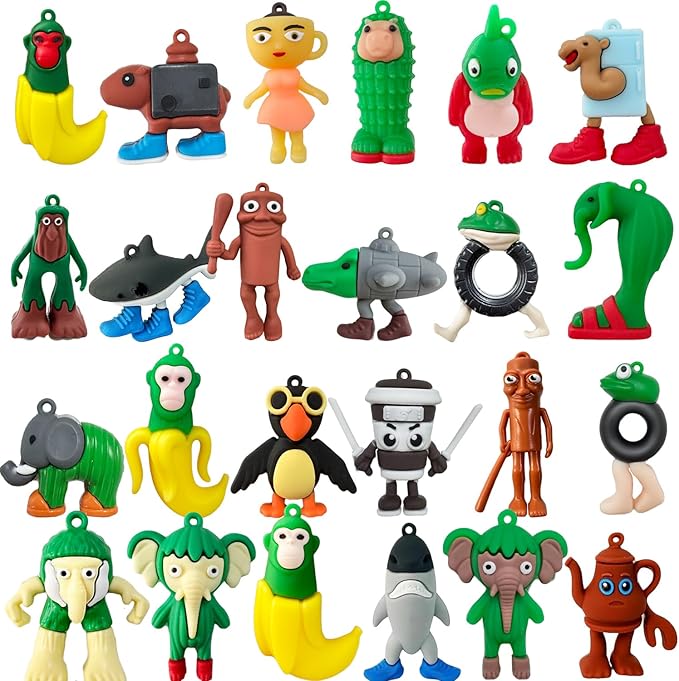 24pcs Italian Brainrot Toys,Tralalero Tralala Action Figure Toys,Tung Tung Sahur Doll 2.5in,Funny Animals,Meme Shark Collectible Doll Charm, Portable Cute Decor & Gift (Figure only)