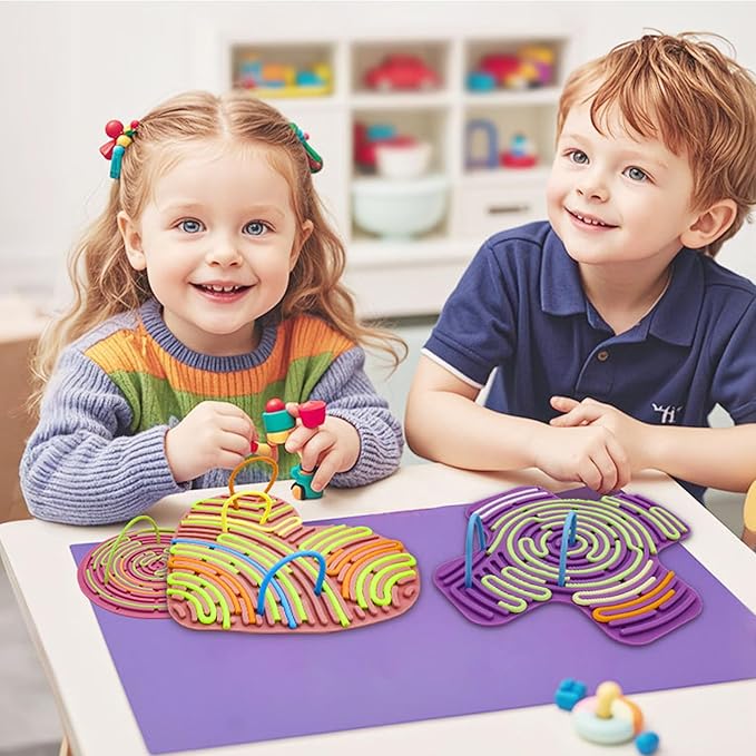 Silicone Sensory Activity Board,Fidget Toy for Calming, Stress, Anxiety, ADHD , Autism , Silent, No Mess , Kids 3+ & Adults ,Autism Toys(Cordate and Glove)