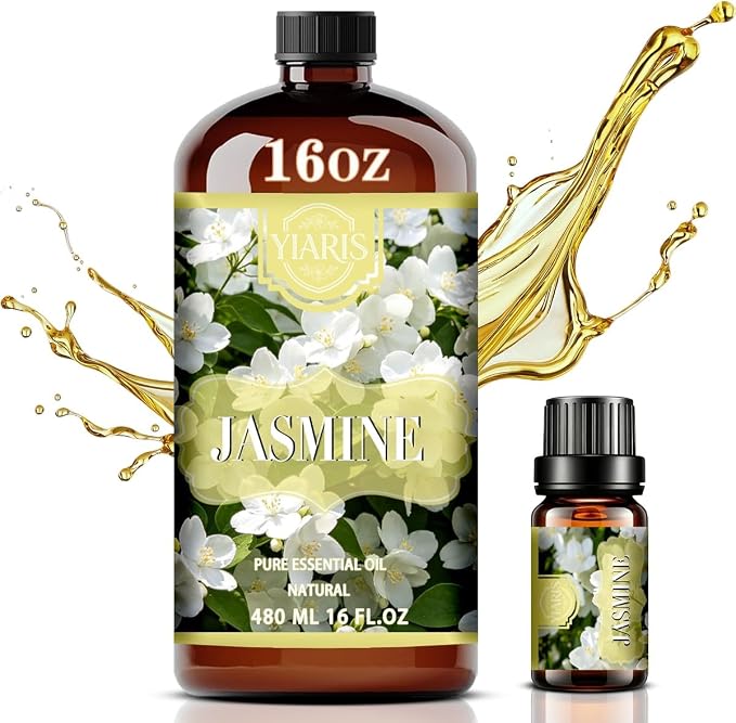 Jasmine Essential Oil 16.33oz for Diffuser & Home Scent | Exotic jasmine scent for diffuser, aromatherapy, spa, candle making, soap crafting, DIY projects, large volume