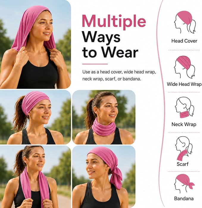 Ice & Sweat Towels, 43.3" x 15.7" - Cooling Neck Wraps for Summer Heat - Quick Cool Down for Gym, Running, Golf, Yoga & Sports