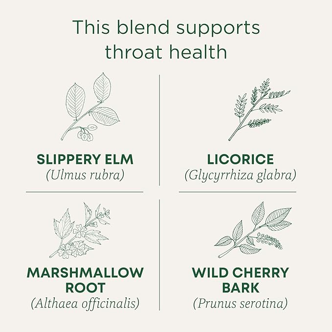 Traditional Medicinals Organic, Throat Coat Tea, Original with Slippery Elm - Supports Throat Health - Kosher, Non-GMO, Caffeine-Free, Compostable - 16 Tea Bags (Pack of 2)