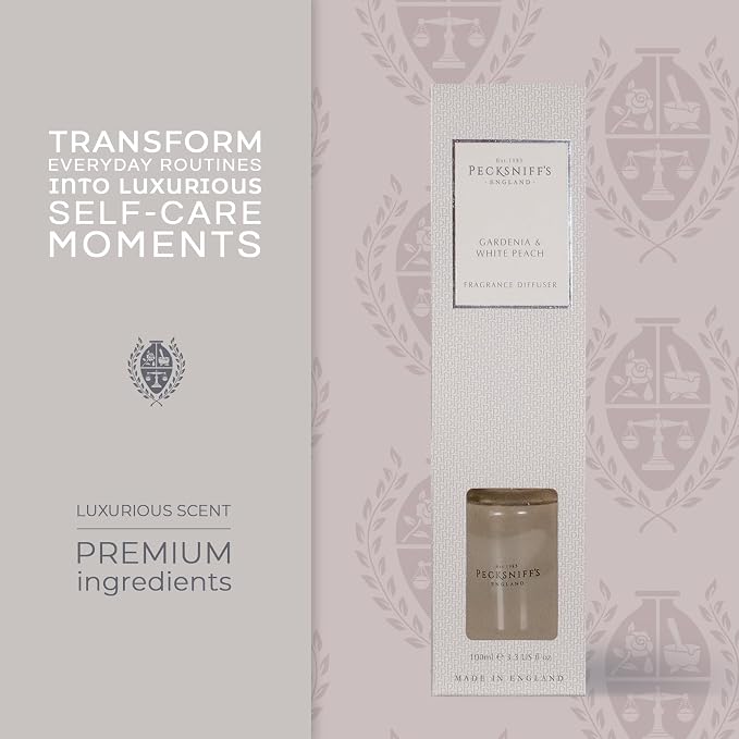 Pecksniff's Gardenia and White Peach Fragrance Diffuser 100 ml/3.3 Fl Oz