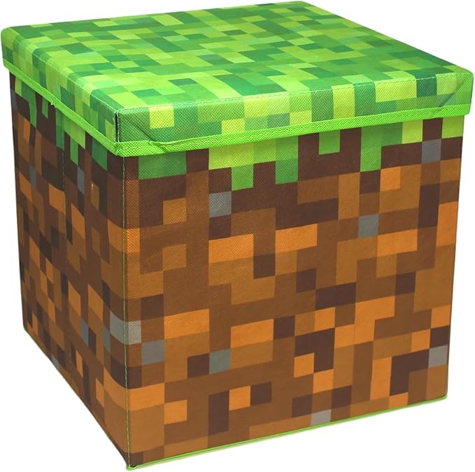 Large 14 x 14 Pixelated Box - 4 Pack | Birthday Party Supplies | Storage Decoration and Prop, Big Birthday Box | Storage Bin Chest With Lid Gift Accessory (4 Pack)