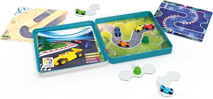 SmartGames Pole Position Metal Box Travel Game with 48 Challenges for Ages 7 - Adult