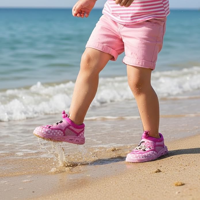 Girls Character Water Shoes Frozen Minnie Mouse Paw Patrol Moana Sesame Street & Little Mermaid Slip-On Aqua Socks Quick Dry Beach Pool Shoes Sizes: 3-4 Infant 5-10 Toddler 11-12 Little Kid
