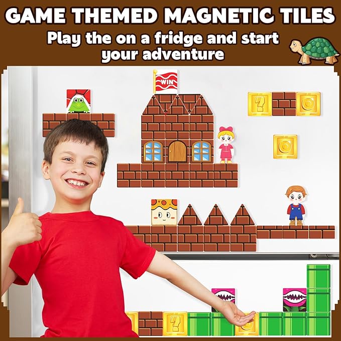 Magnetic Tiles Toddler Kids Toys Construction Building Blocks for Kids 3+ Toddler Kids Preschool Learning Toys for Boys Girls