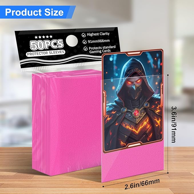 Pink Card Sleeves Fit for MTG, 300 Pieces Standard Card Sleeves for Trading Card Sports Cards Baseball Cards TCG (66x91mm), Affordable Sturdy and Nice Shuffling