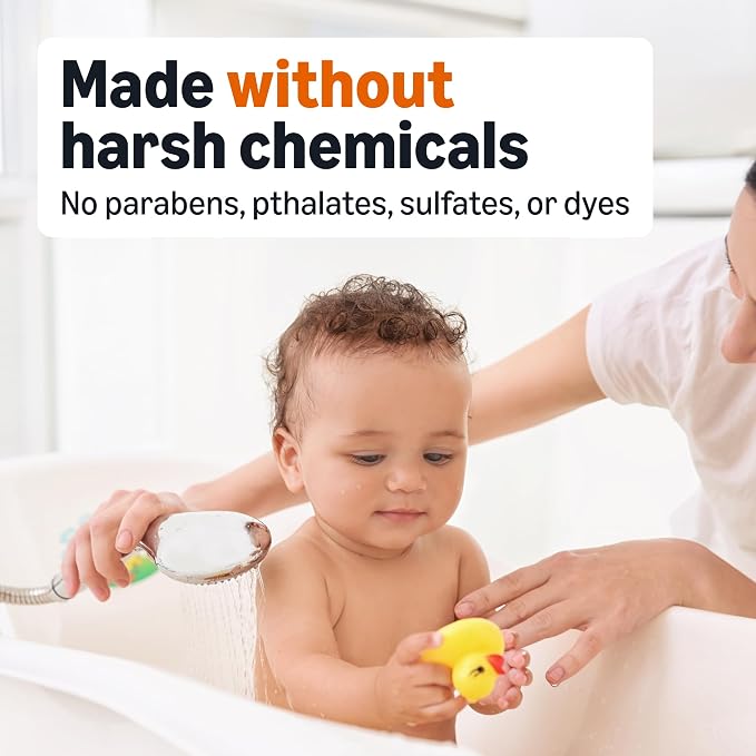 Amazon Basics Tear-Free Baby Hair and Body Wash, Lightly scented, 13.6 Fluid Ounce, 1-Pack, Packaging May Vary