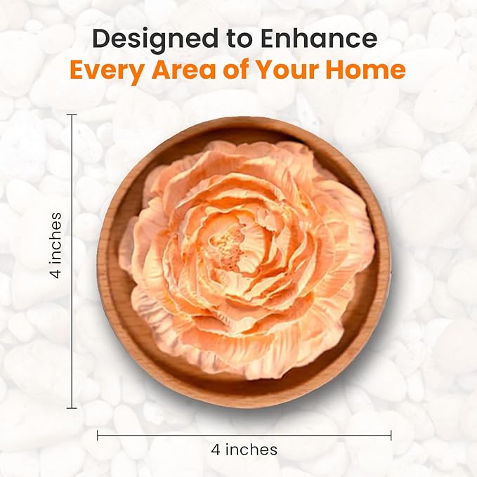 Aroma Diffuser Diatomite Tree Peony Flower Oil Diffuser with Aromatherapy Fragrant Oil Diffusers for Home, Room Decor Fig Fragrance 10 ML (Diatomite Tree (Orange))