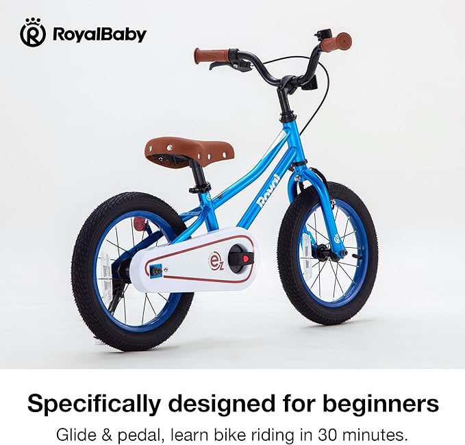RoyalBaby Kids Bike, Terra EZ Balance to Pedal Convertable Bicycle, 14 16 18 Inch Easy Learn Balancing to Biking Boys Girls Ages 3-9 Years Beginners