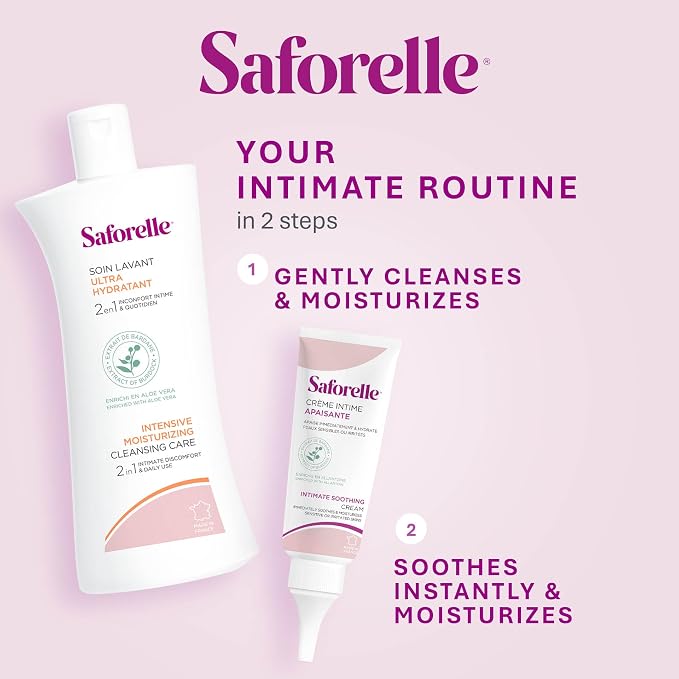 Saforelle Intensive Moisturizing Cleansing Care Feminine Wash, 250 ml | Feminine Body Wash with Burdock Extract for Soothing Daily Cleansing