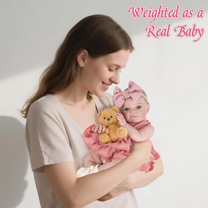Aori Reborn Baby Dolls Lifelike - Realistic Life-Size 20 Inches Newborn Baby Doll Girls with Poseable Limbs and Feeding Kit Included, Nice Gift for Kids 3+