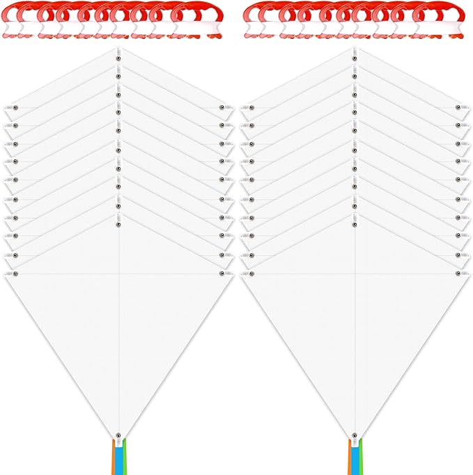 DIY Kites for Kids Kite Making Kit Bulk, Decorating Coloring Kite Party Pack,White Diamond Kite Kits