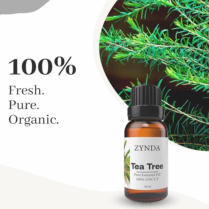 Tea Tree Essential Oil for Skin – 100% Pure & Natural | Organic Tea Tree Oil for Hair, Face & Scalp | Uncut • Raw • Very Potent Essential Oils for Daily Care, Aromatherapy & Refreshing Cleanse