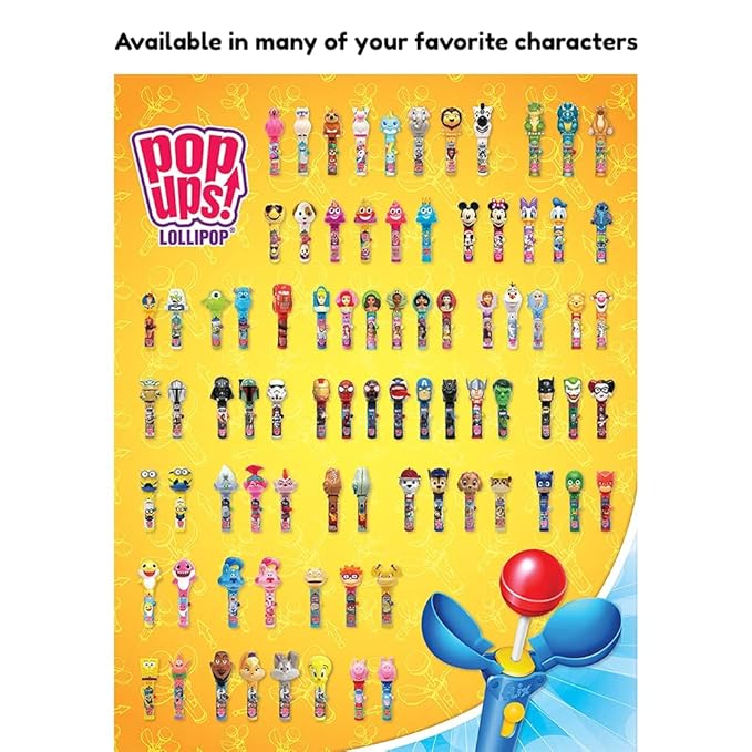 Pop Ups! Paw Patrol Lollipop Holder | Collectable Paw Patrol Toy Lollipop Case | Stocking Stuffers, Party Favors for Goodie Bags, Piñata Candy, Game Prizes | Skye & Chase Bulk Set of 12 | Lollipops Included