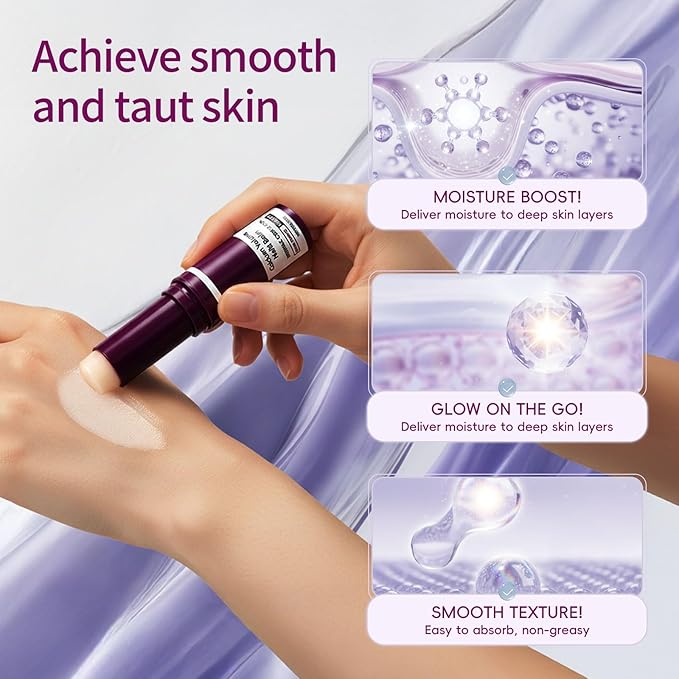 2PCS Cementerre Calcium Multi Balm Stick, Korean Calcium Volume Multi Balm, Collagen Moisturing Stick, Anti-aging, Wrinkles, Sagging, Hydrating, Firming Skin, Suitable for Eyes, Face & Neck-Purple