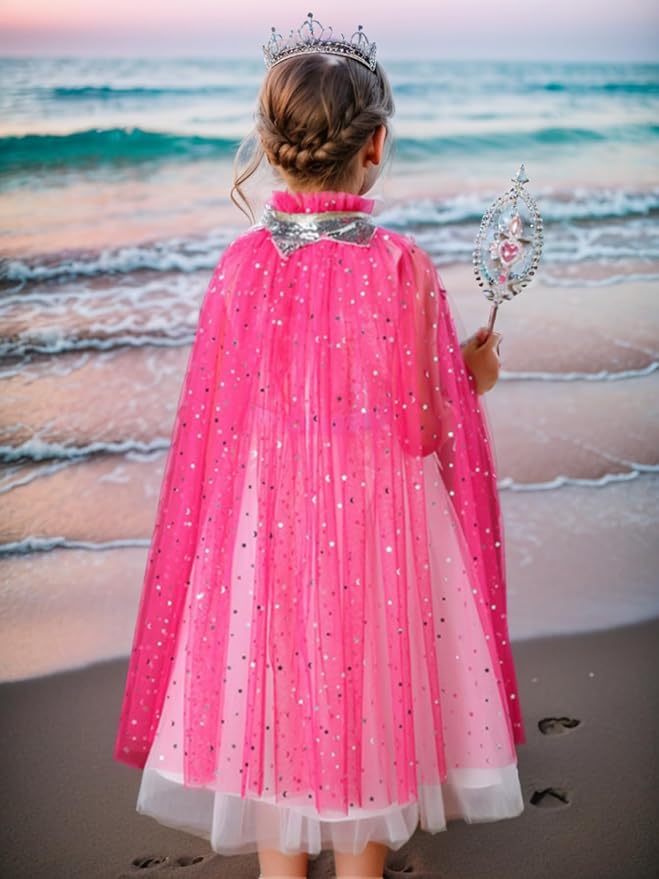 FKKFYY Rainbow Cape Cloak for Girl Princess