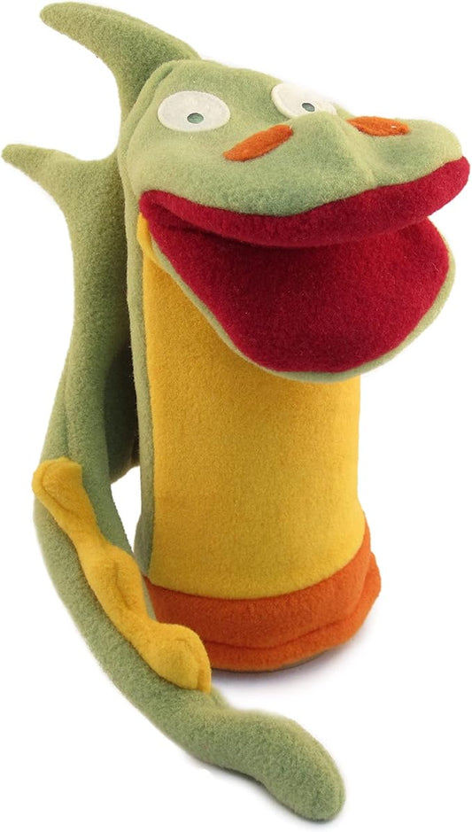 Cate & Levi - Fleece Hand Puppet - Handmade in Canada - Great for Storytelling (Dragon)