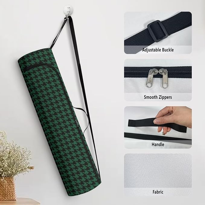 Yoga Mat Bag with Adjustable Shoulder Strap and Handle Zipper, 30in Wide x 6.3in Diameter for Yoga Mat Storage