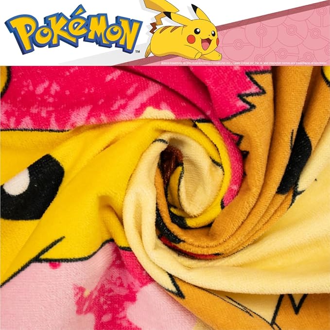 Pokemon Girl Anime Kids Super Soft Cotton Bath/Pool/Beach Towel, 58 in x 28 in, (Officially Licensed Product) By Franco