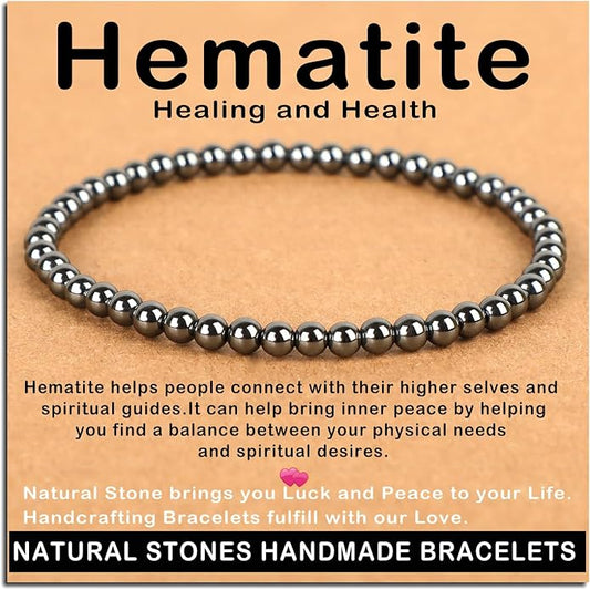 AD Beads Handmade Gemstone Stretch Elastic Bracelet Crystal Healing Reiki Nature's Beauty and Spiritual Essence Unisex