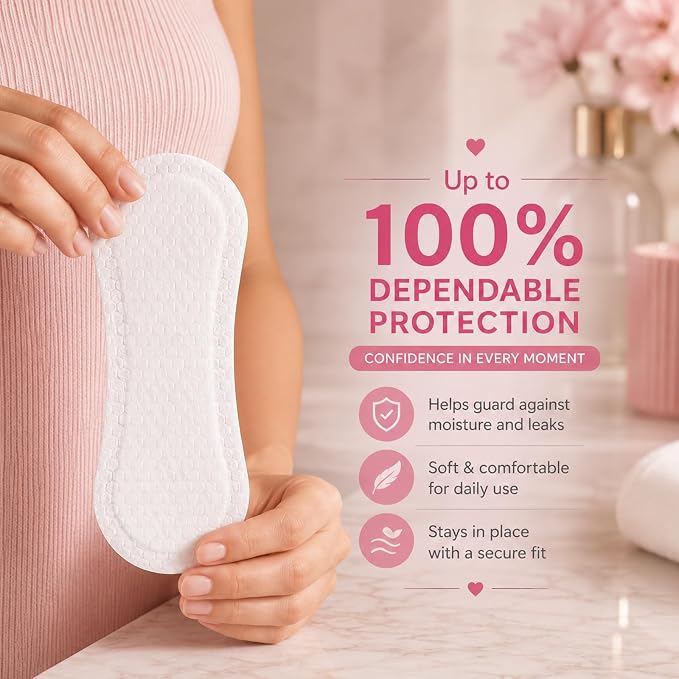 100 Count - Free Care Panty Liners for Women, with Carefree All Day Protection, Unscented, Unwrapped, Soft Breathable Daily Protection for Freshness and Comfort