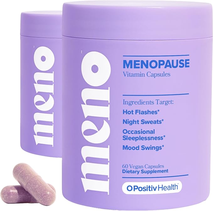 MENO Vitamins for Menopause - Hormone-Free Menopause Supplement for Women - Black Cohosh & Ashwagandha KSM-66 - Helps Relieve Hot Flashes, Night Sweats, Mood Swings - 30 Servings (Pack of 2)