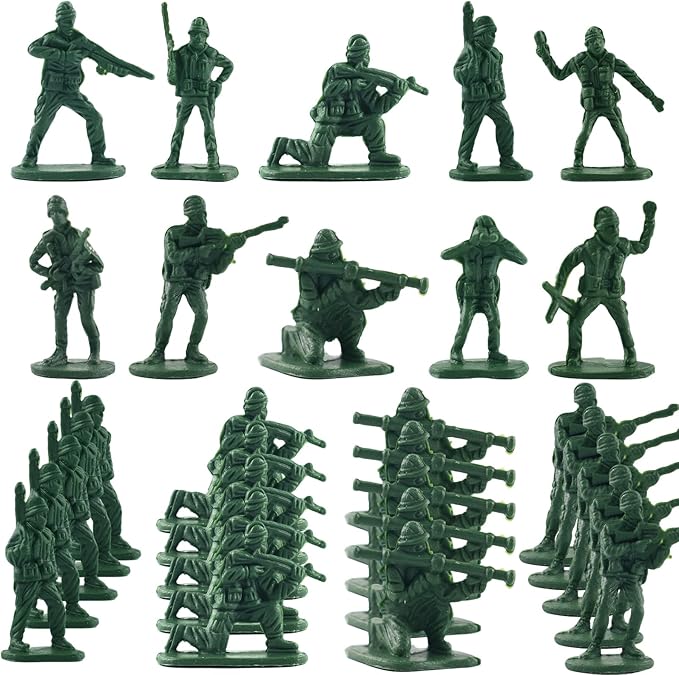 Army Men Toy Soldiers Set 50pcs Green Soldier Action Figures Army Men Playset Plastic Military Toys for Boys Birthday Gift Christmas Holiday Stocking Stuffers Party Favors School Projects Diorama