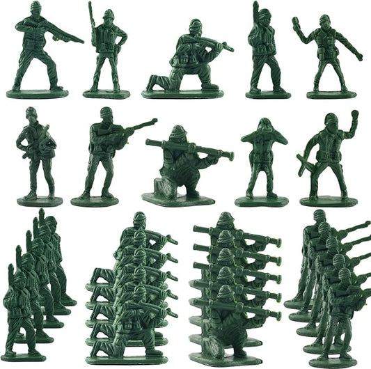 Army Men Toy Soldiers Set 50pcs Green Soldier Action Figures Army Men Playset Plastic Military Toys for Boys Birthday Gift Christmas Holiday Stocking Stuffers Party Favors School Projects Diorama