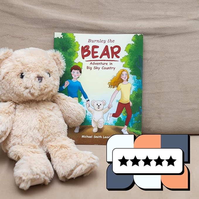 Burnley The Teddy Bear Stuffed Animal Including Interactive Storybook, Book with Stuffed Animal Set with Teddy Bear Plush & Beautifully Illustrated Childrens Book for (Ages 3-8)