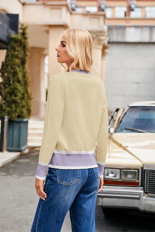 GRACE KARIN Cardigan Sweaters for Women Lightweight Long Sleeve Cropped Cardigan Summer Fall Fashion Clothing Outfits Shrug