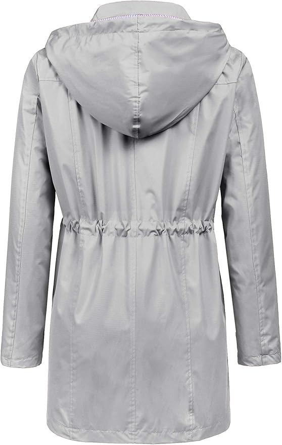 LOMON Raincoat Women Waterproof Long Hooded Trench Coats Lined Windbreaker Travel Jacket S-XXL