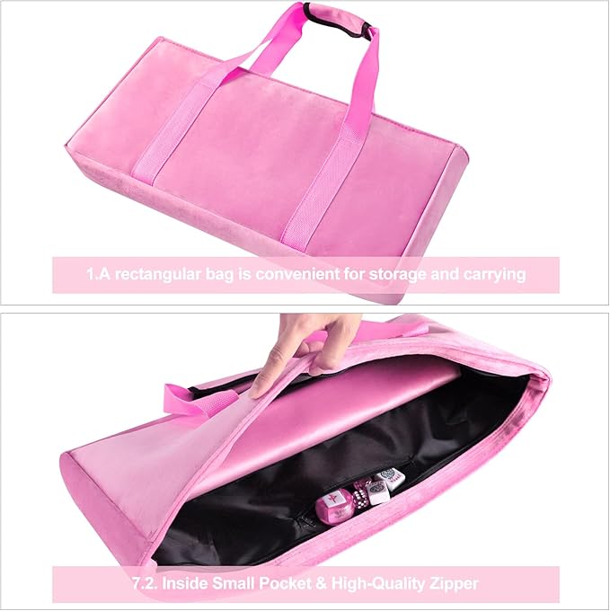 American Mahjong Game Set, 166 White Tiles, 4 All-in-One Color Rack/Pushers, Complete Mahjong Tiles Set with Pink Carrying Bag (Mahjong)