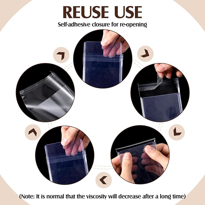 AmazingSpark 300 Pcs Resealable Team Bags for Trading Cards Holders 35-130pt, Fit Card Sleeves Sports Slabs Sleeves Plastic Collectible Slabs Protection