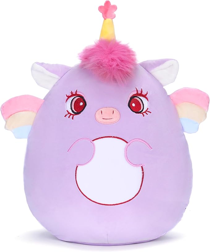 Original 14-Inch Unicorn Pillow Plush Stuffed Animal Toy,Big Size Soft Cute Fat Cuddle Huggable Adorable Plushy Toys,Gift for Kids