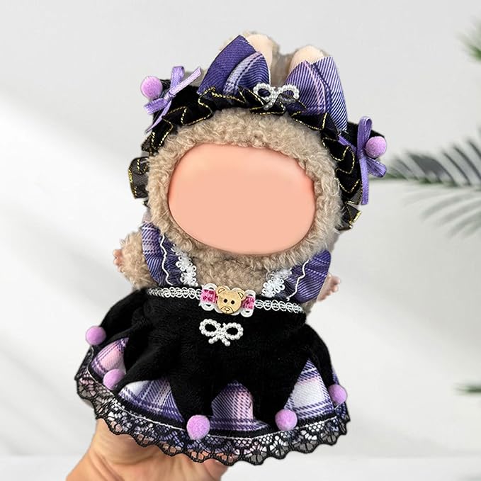 17cm Doll Clothes Set (No Doll) –5-Pack Handmade Outfits with Accessories for 6.7” Dolls, Premium Cotton Clothing with Gift-Ready Packaging, Perfect for Dress-Up and Collectors (FH4, 5)